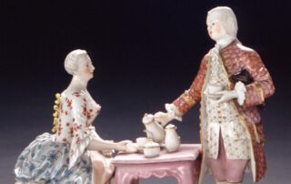 Schloss Mannheim, Porzellangruppe Kaffetrinker aus der Manufaktur Frankethal (c) Schlösser und Gärten Baden-Württemberg, Steffen Hauswirth, lmz325963