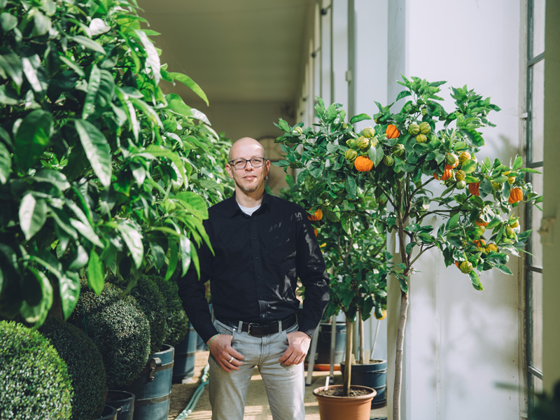 Weinhändler Manzke im Barockgarten Großsedlitz (c) Schlösserland Sachsen